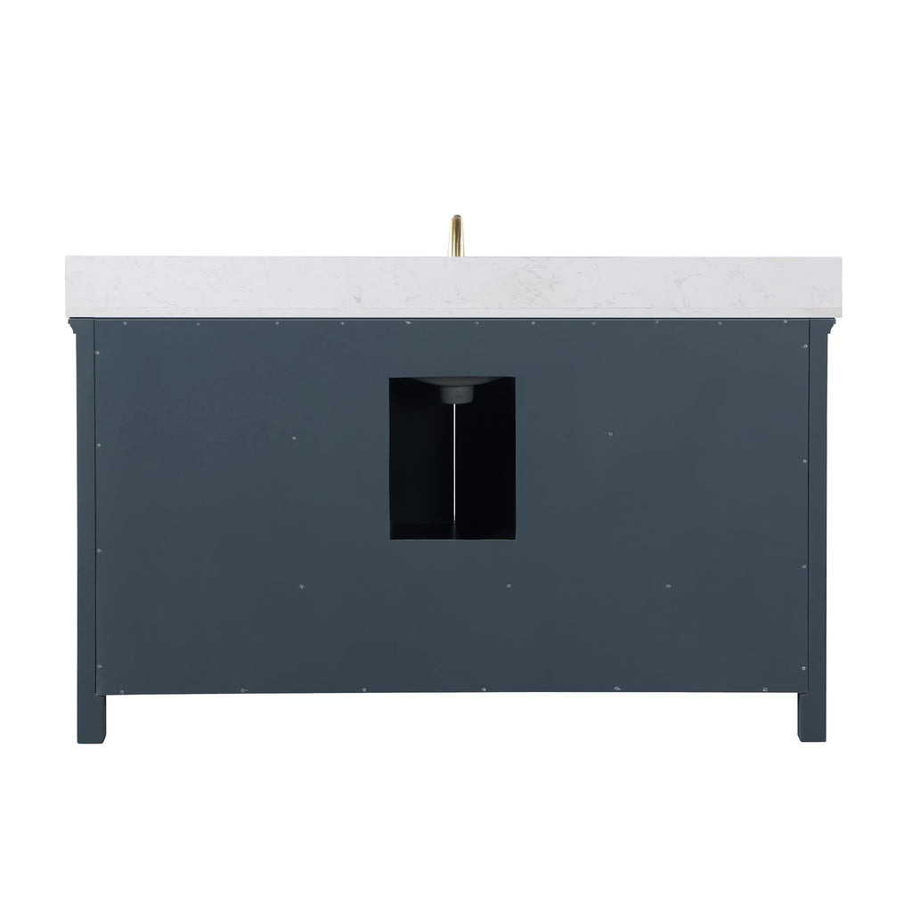 Altair Designs 60" single vanity with top - 538060S-WH-AW-NM