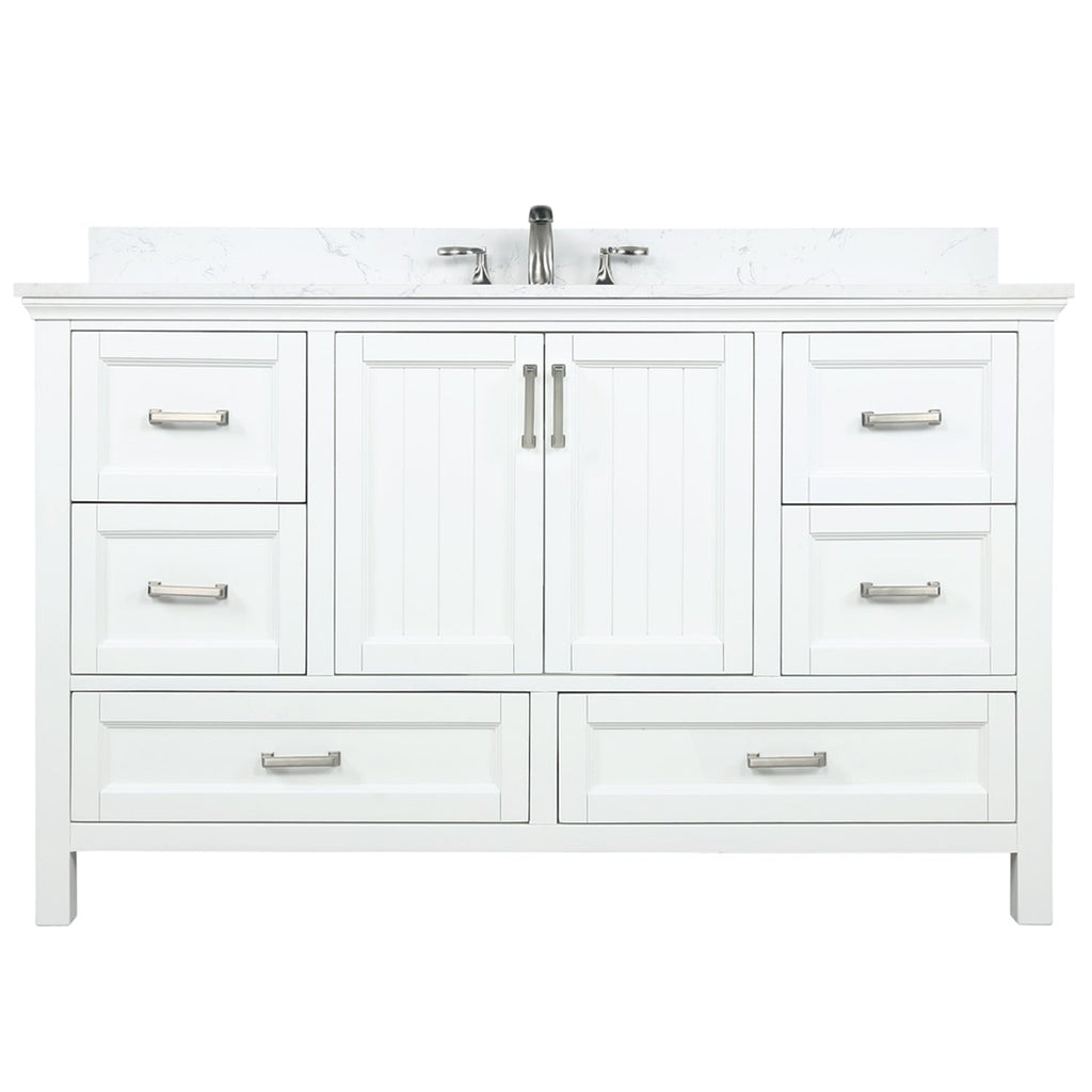 Altair Designs 60" single vanity with top - 538060S-WH-AW-NM