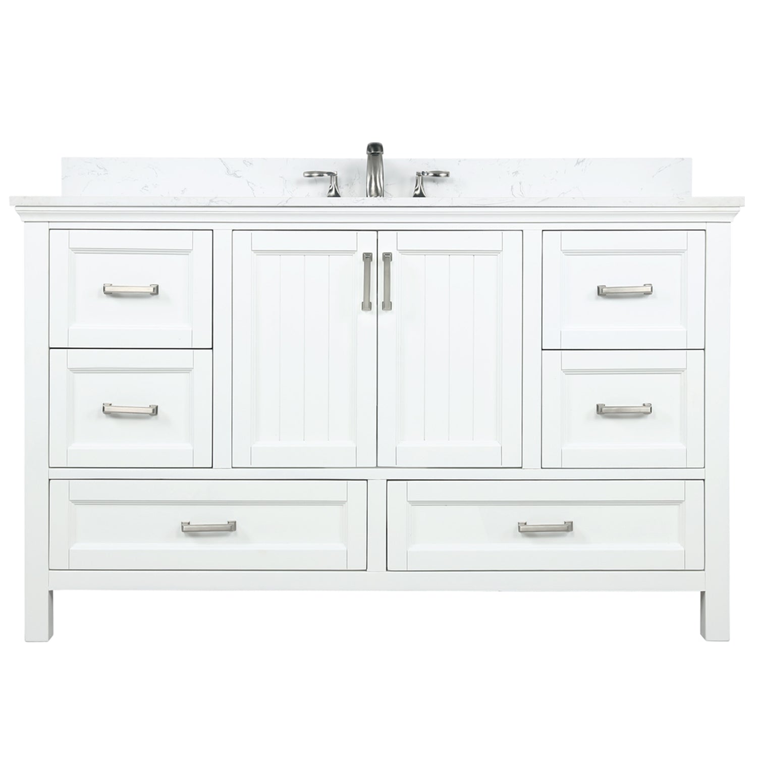 Altair Designs 60" single vanity with top - 538060S-WH-AW-NM