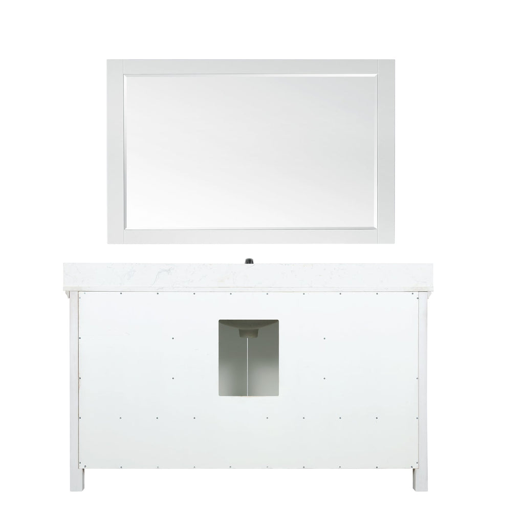 Altair Designs 60" single vanity with top - 538060S-WH-AW-NM