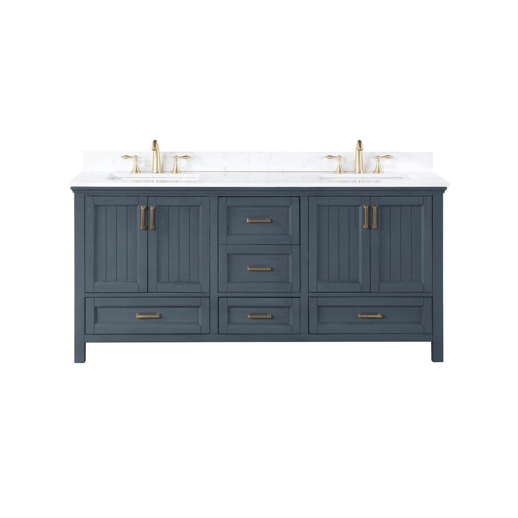 Altair Designs Isla 72" double vanity with top - 538072-CB-AW-NM