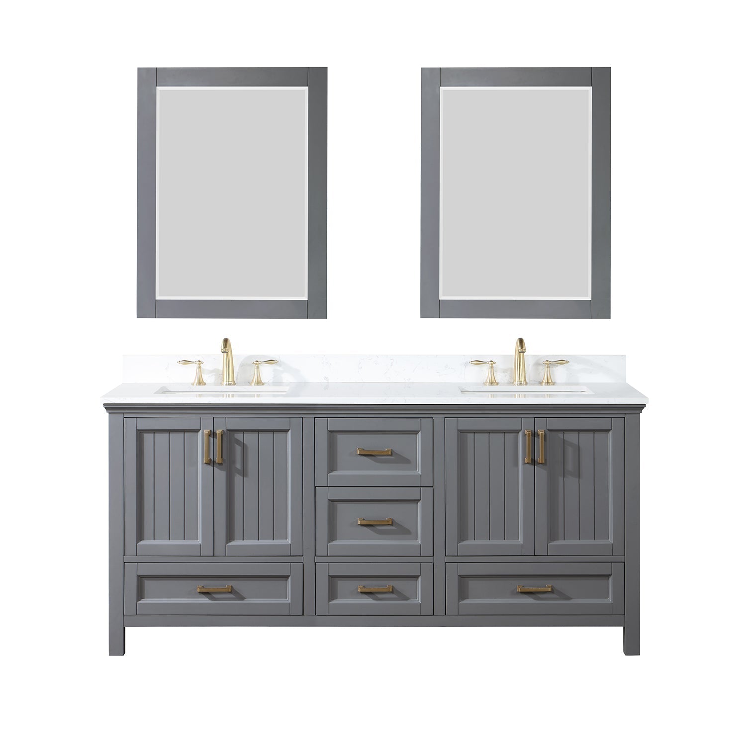 Altair Designs Isla 72" double vanity with top - 538072-CB-AW-NM