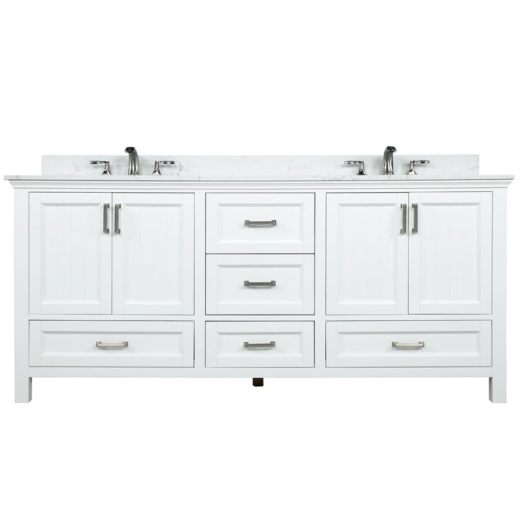 Altair Designs Isla 72" double vanity with top - 538072-CB-AW-NM
