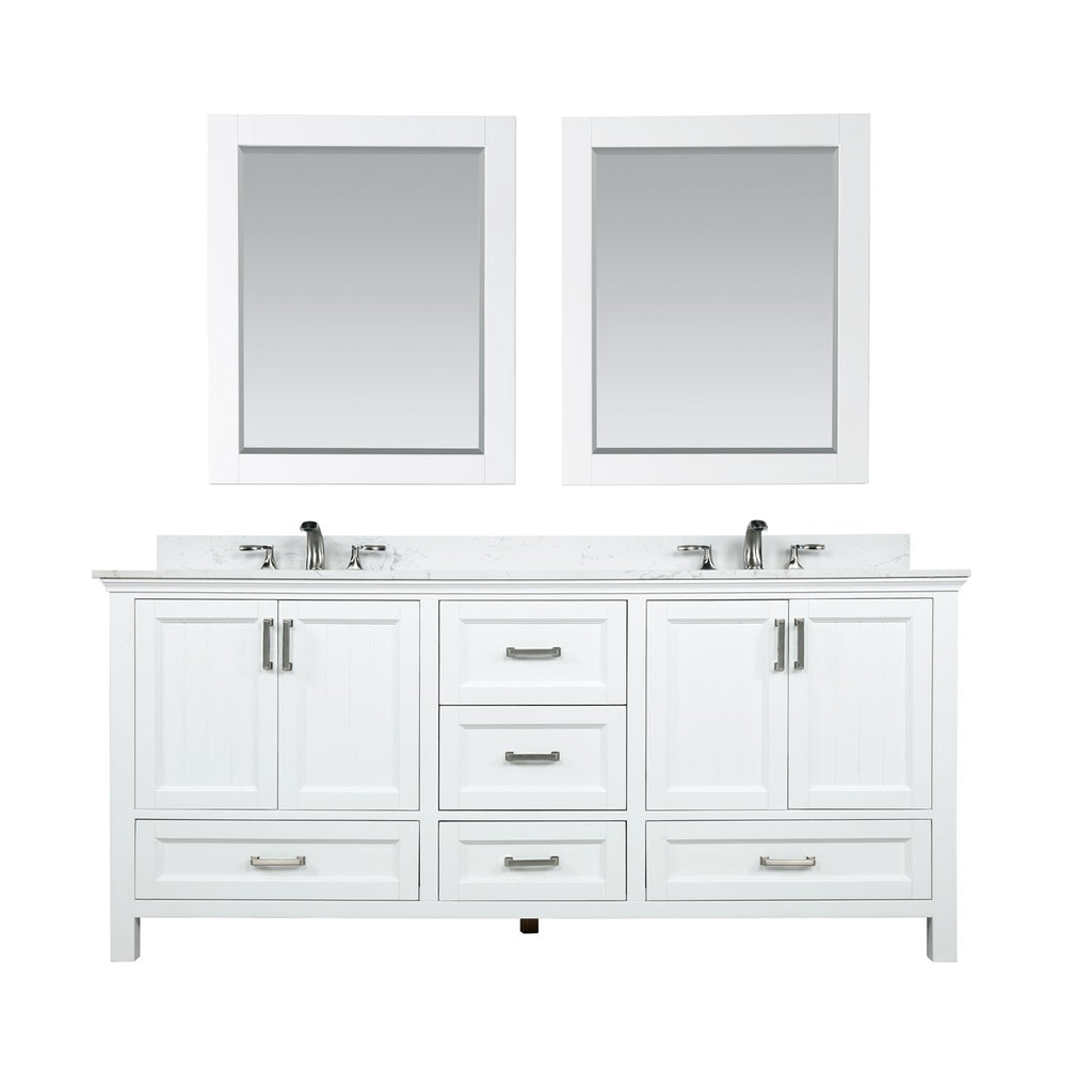 Altair Designs Isla 72" double vanity with top - 538072-CB-AW-NM