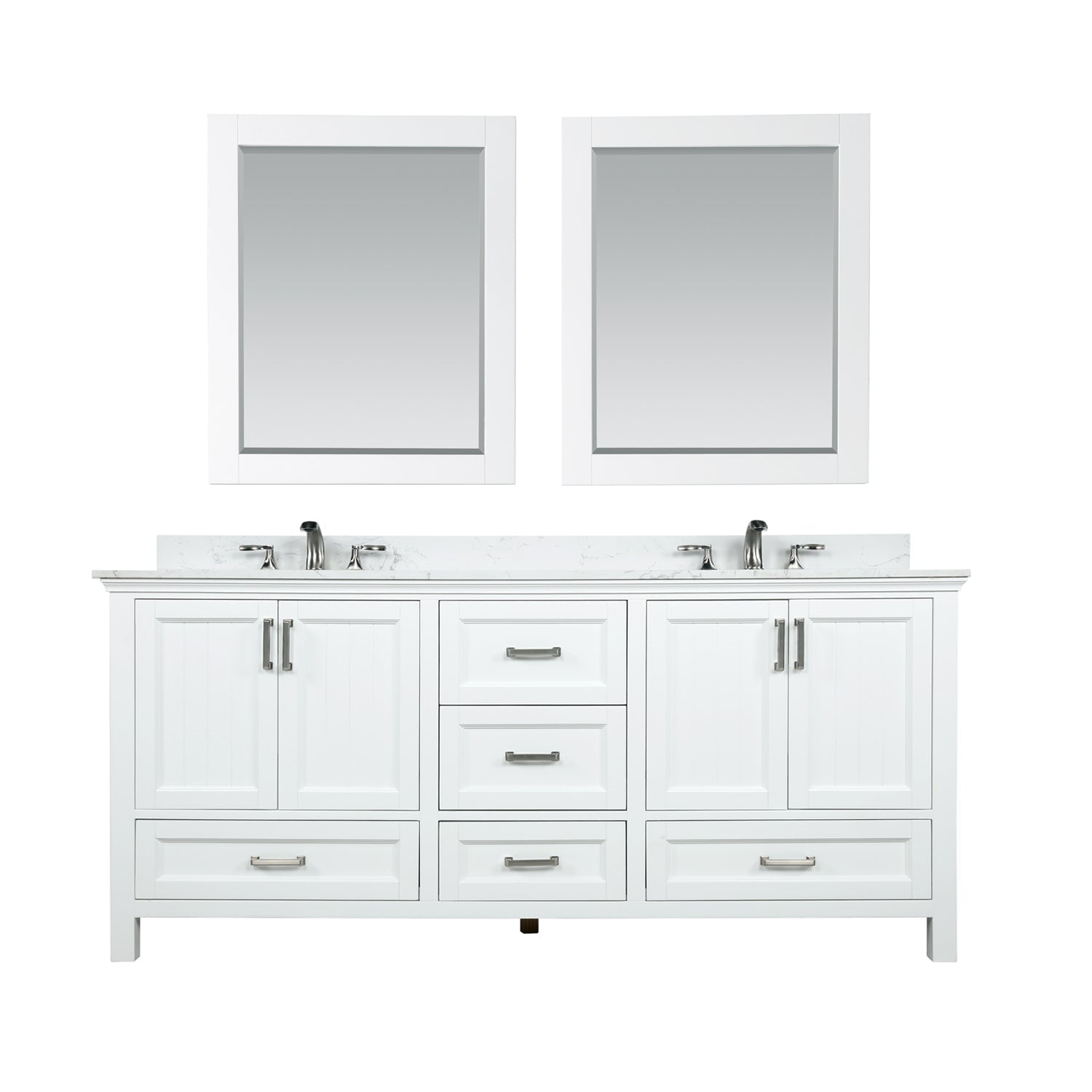 Altair Designs Isla 72" double vanity with top - 538072-CB-AW-NM