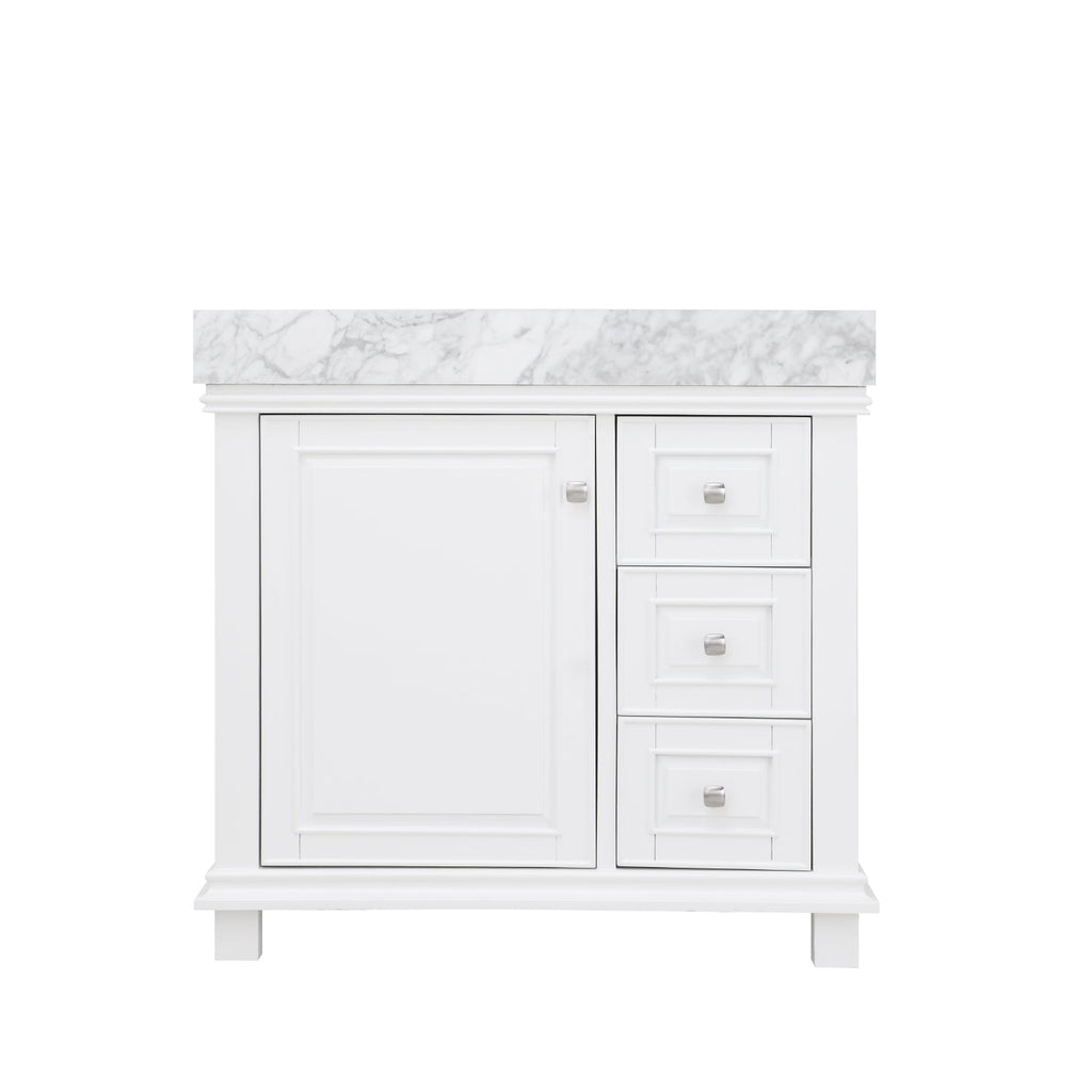 Altair Designs 36" single vanity with top - 539036-WH-CA-NM