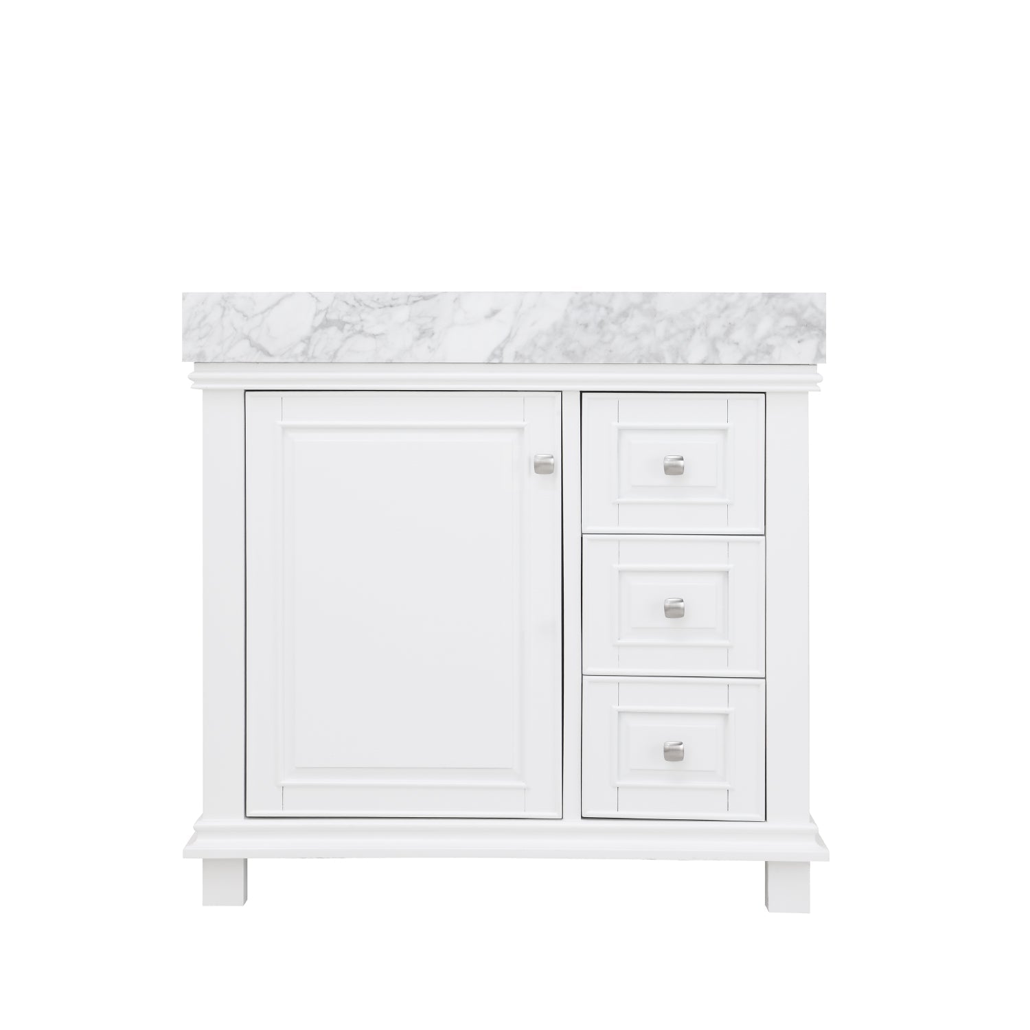 Altair Designs 36" single vanity with top - 539036-WH-CA-NM