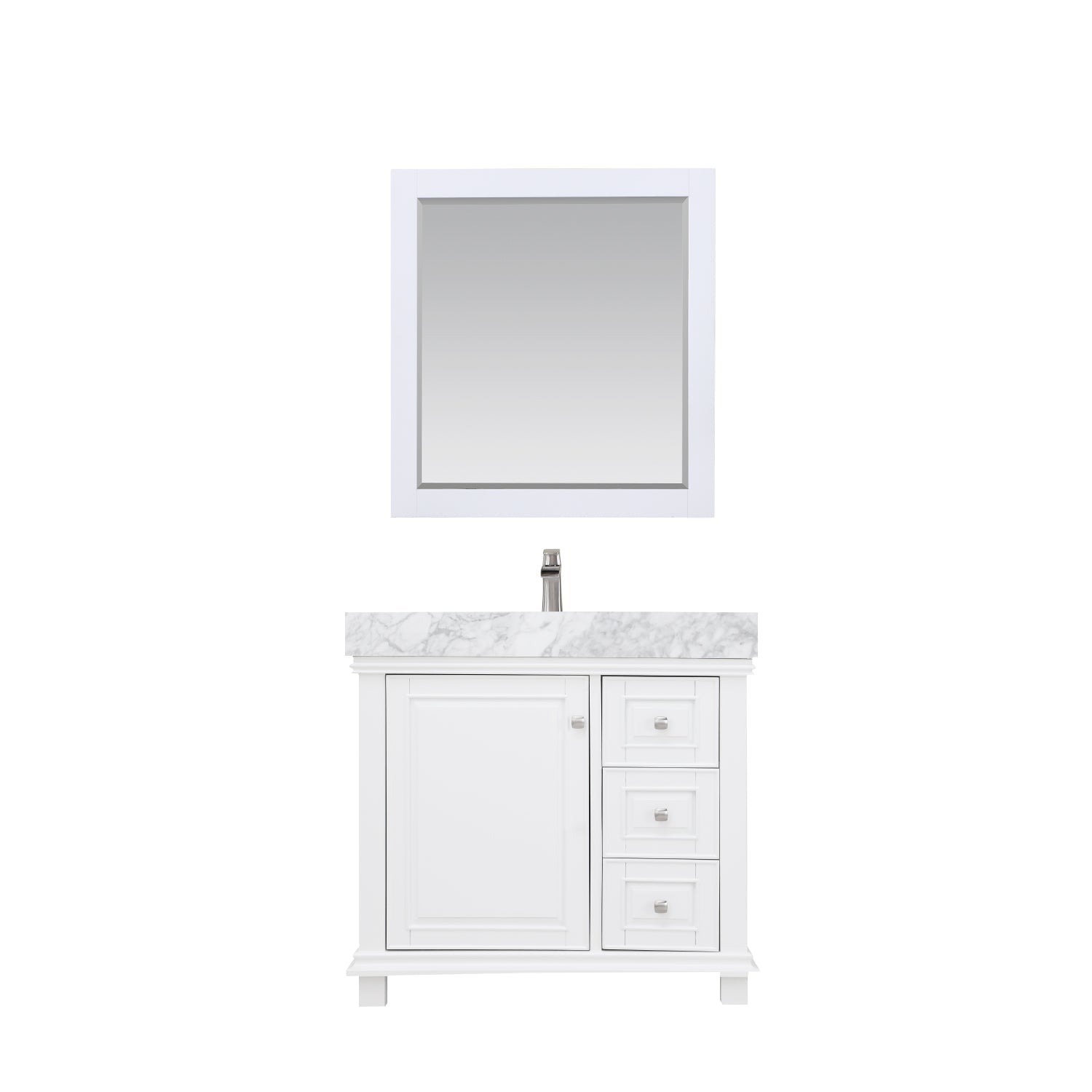 Altair Designs 36" single vanity with top - 539036-WH-CA-NM