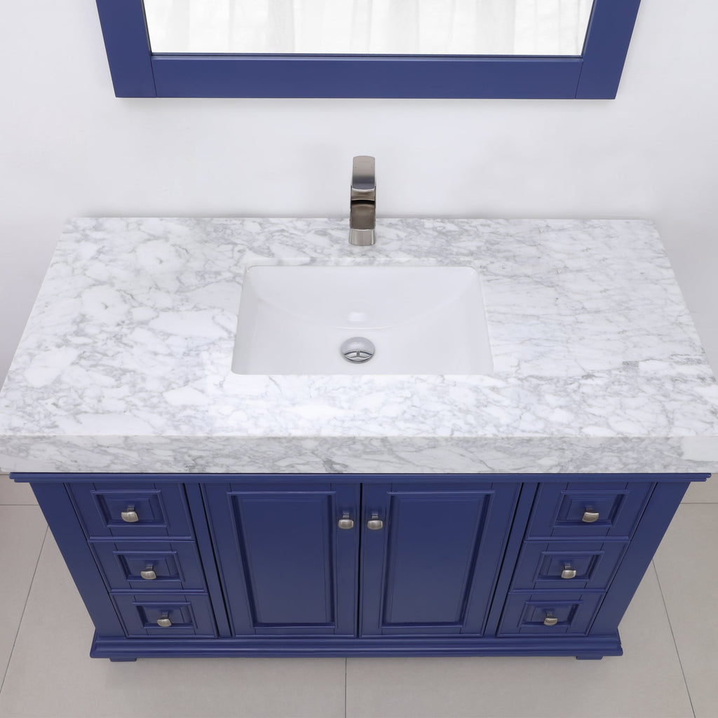 Altair Designs 48" single vanity with top - 539048-WH-CA-NM