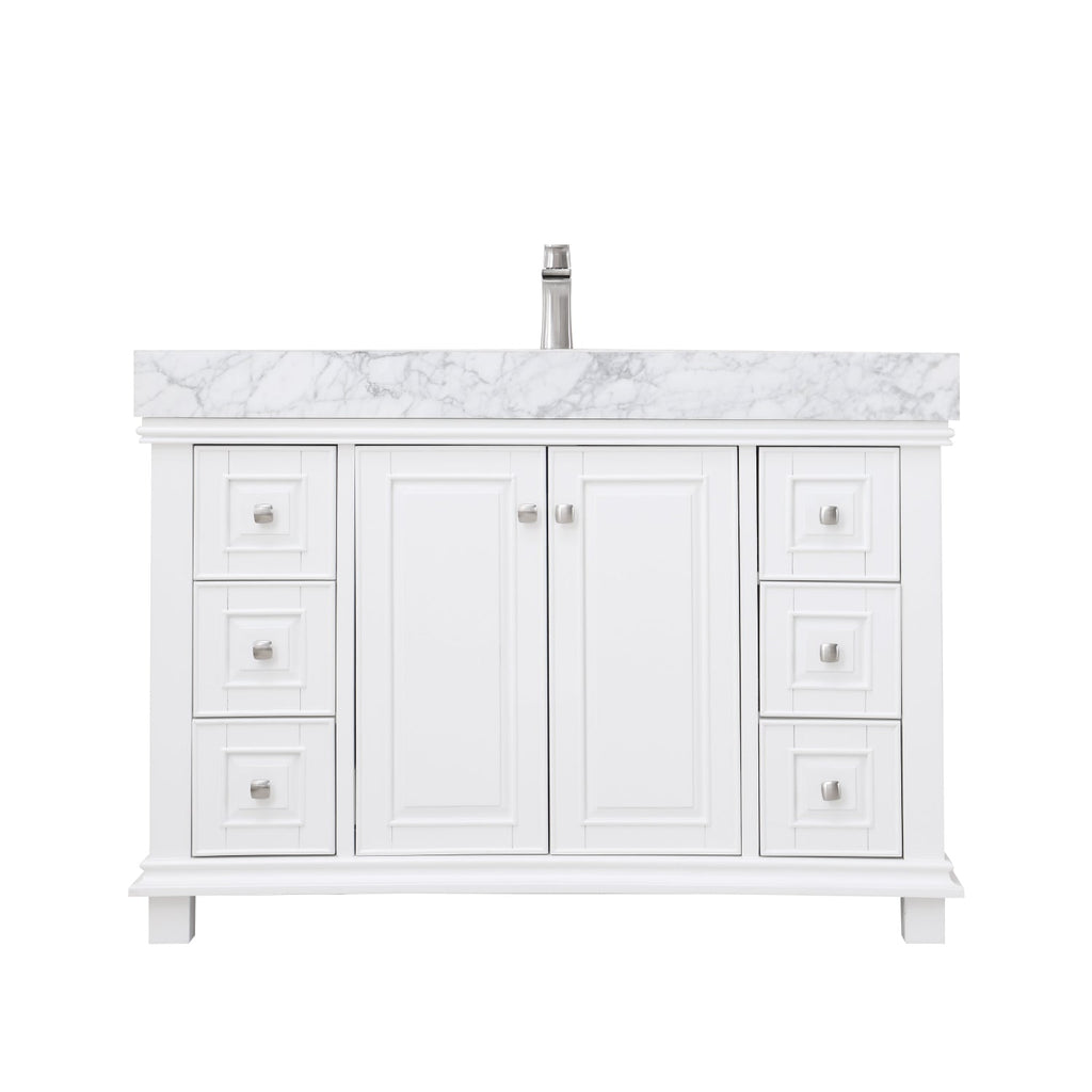 Altair Designs 48" single vanity with top - 539048-WH-CA-NM