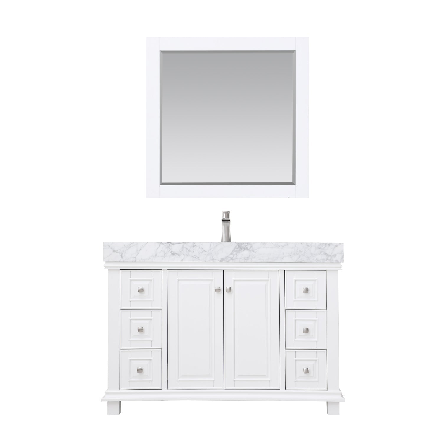 Altair Designs 48" single vanity with top - 539048-WH-CA-NM