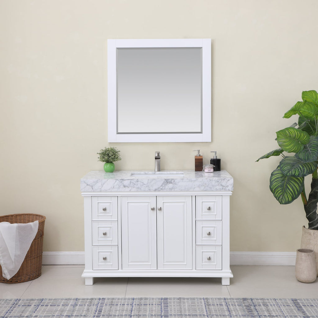 Altair Designs 48" single vanity with top - 539048-WH-CA-NM