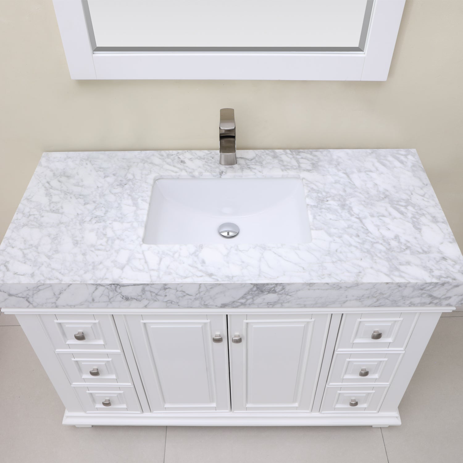 Altair Designs 48" single vanity with top - 539048-WH-CA-NM