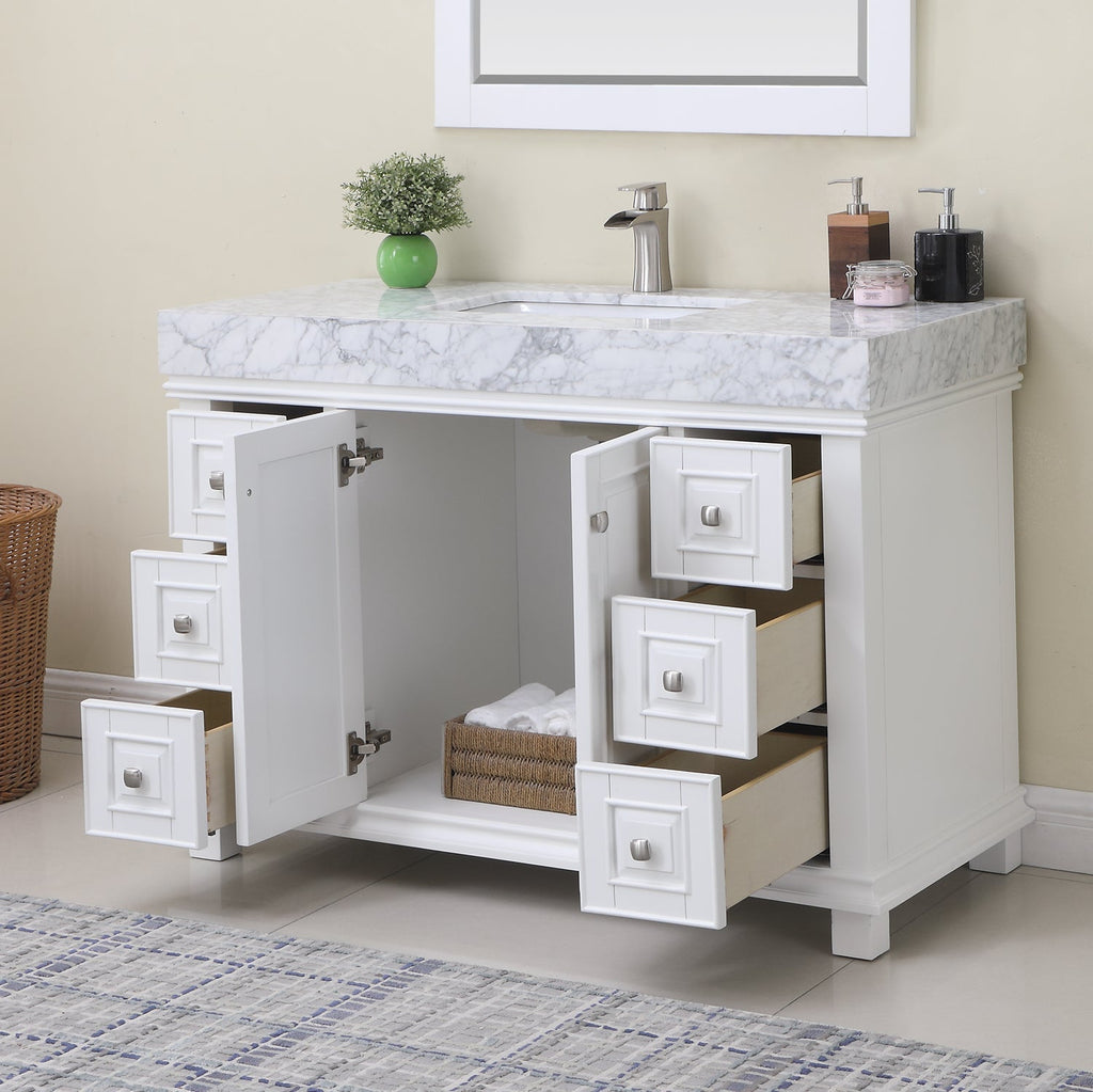 Altair Designs 48" single vanity with top - 539048-WH-CA-NM