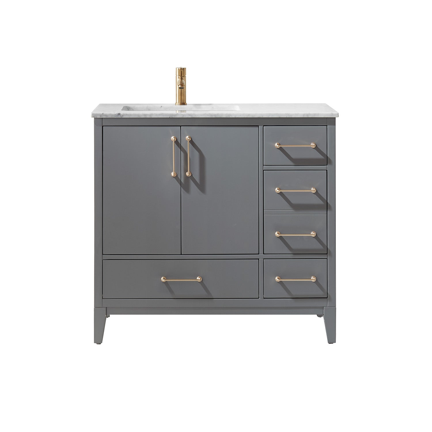 Altair Designs 36" single vanity with top - 541036-WH-CA-NM