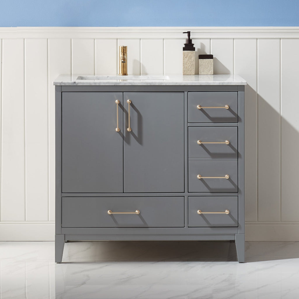 Altair Designs 36" single vanity with top - 541036-WH-CA-NM