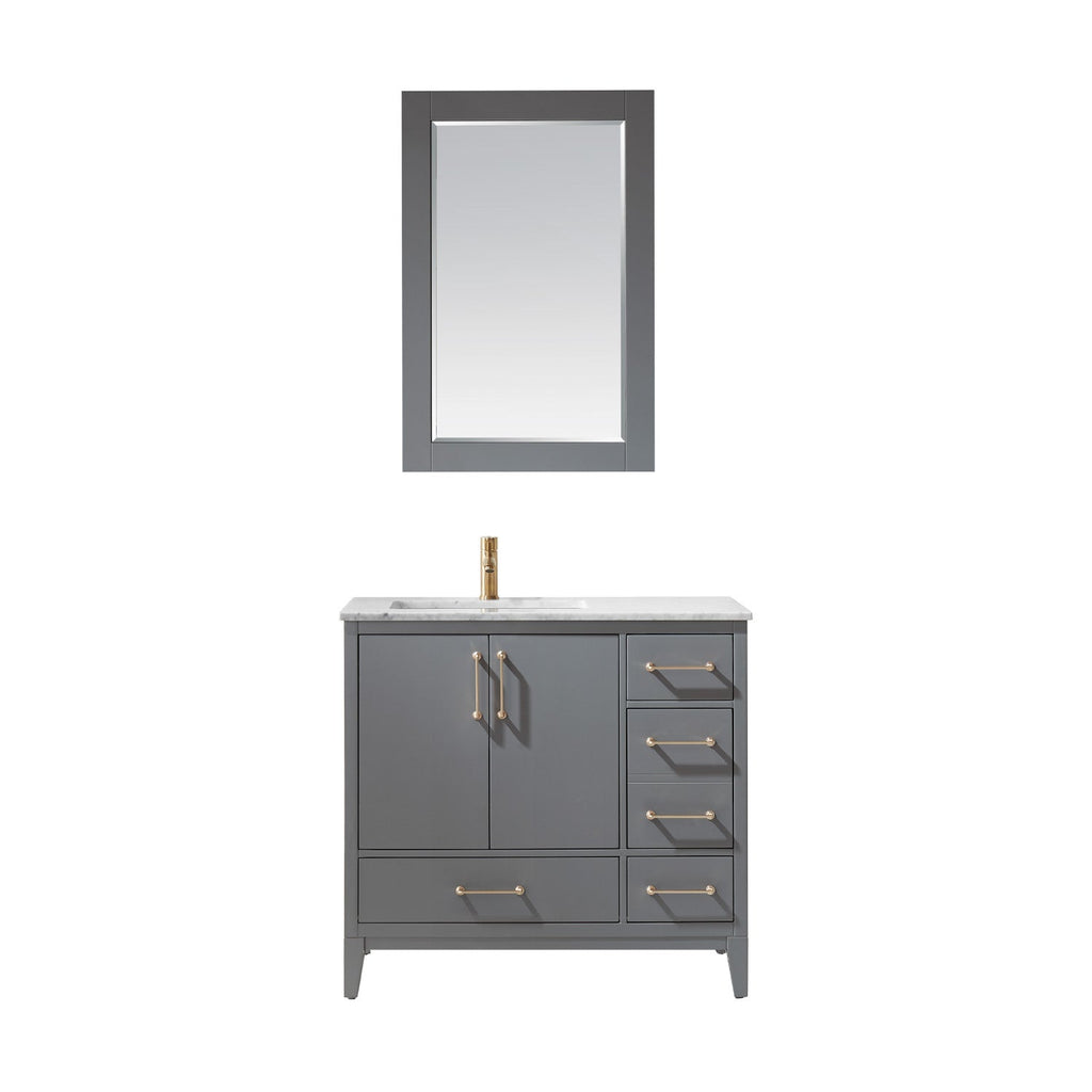 Altair Designs 36" single vanity with top - 541036-WH-CA-NM