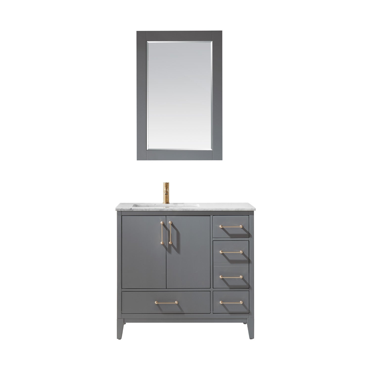 Altair Designs 36" single vanity with top - 541036-WH-CA-NM