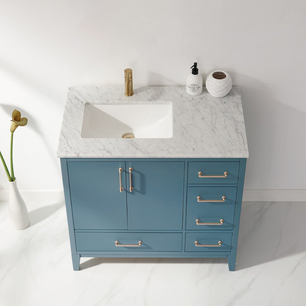 Altair Designs 36" single vanity with top - 541036-WH-CA-NM