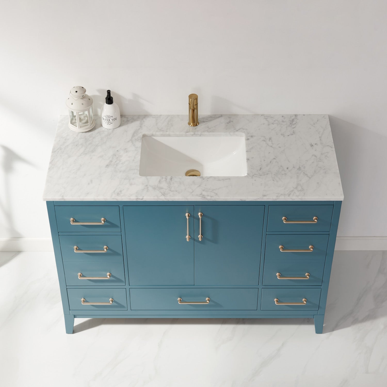 Altair Designs 48" single vanity with top - 541048-WH-CA-NM
