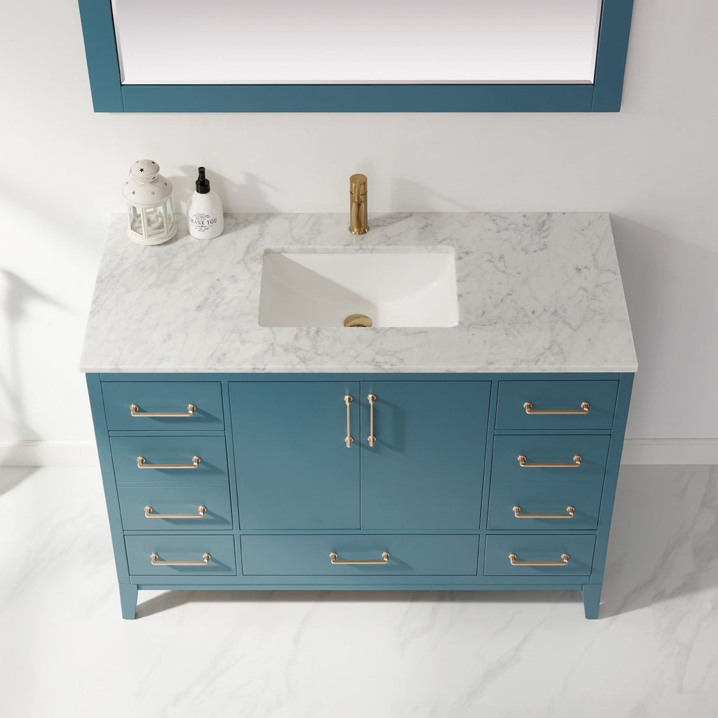 Altair Designs 48" single vanity with top - 541048-WH-CA-NM