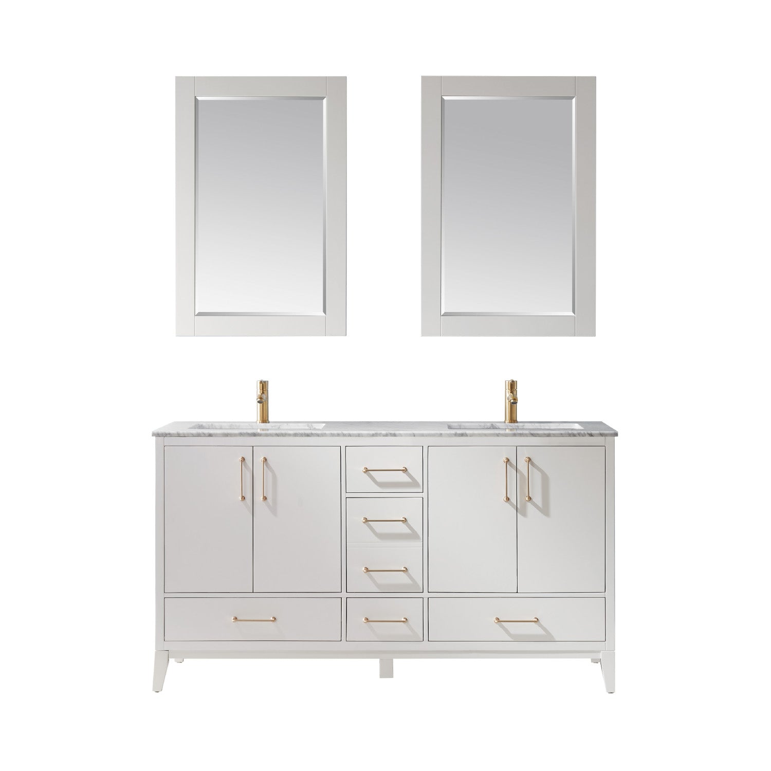 Altair Designs 60" double vanity with top - 541060-WH-CA-NM