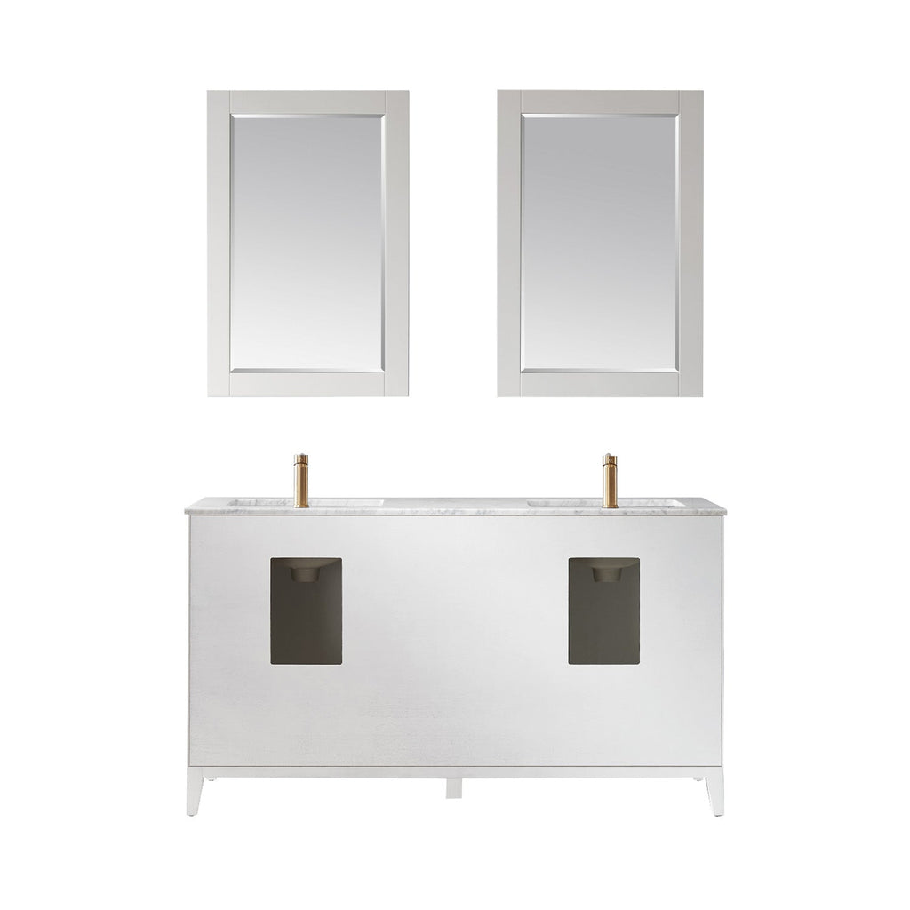 Altair Designs 60" double vanity with top - 541060-WH-CA-NM