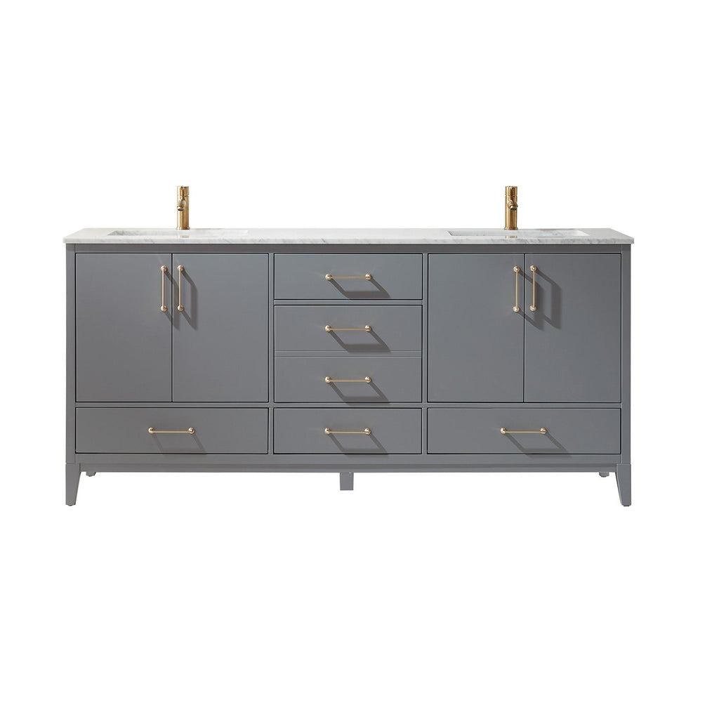 Altair Designs 72" double vanity with top - 541072-WH-CA-NM