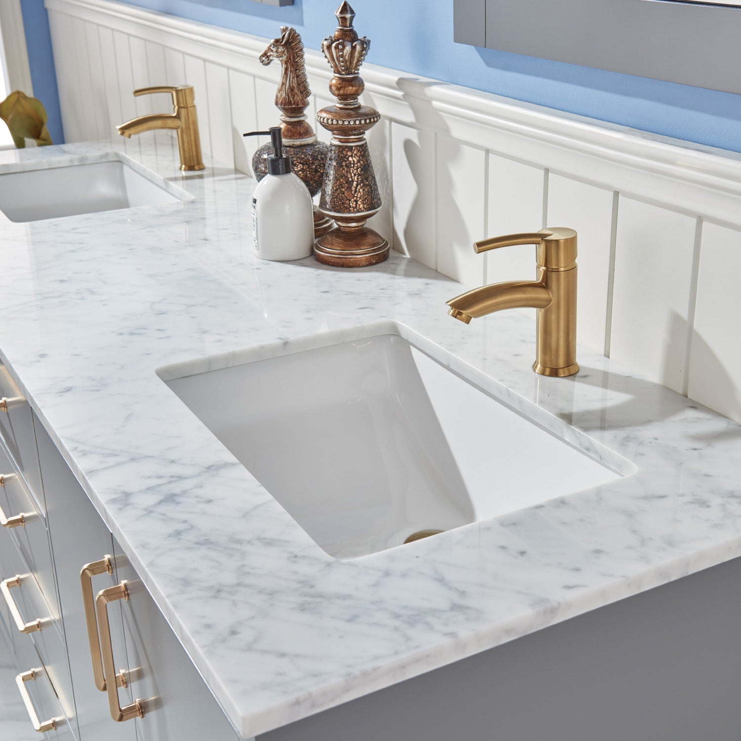 Altair Designs 72" double vanity with top - 541072-WH-CA-NM