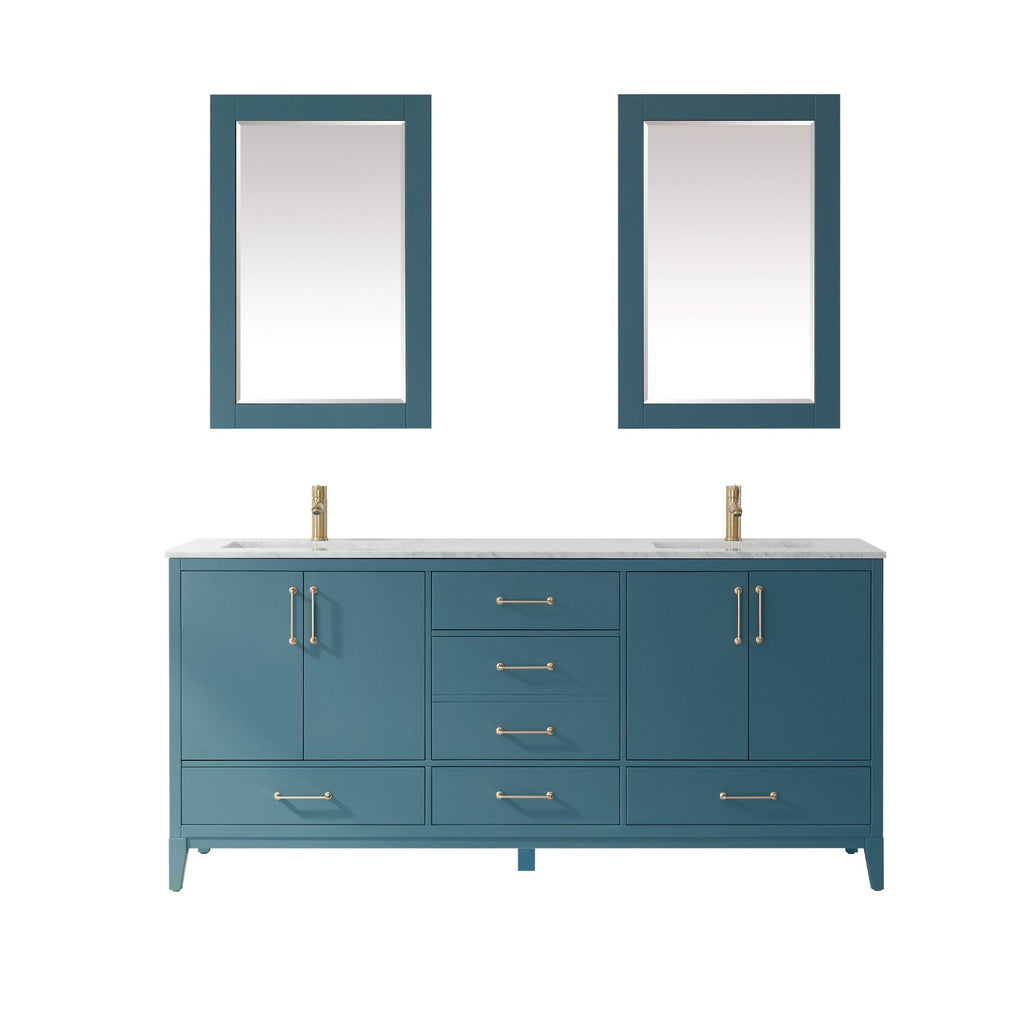 Altair Designs 72" double vanity with top - 541072-WH-CA-NM