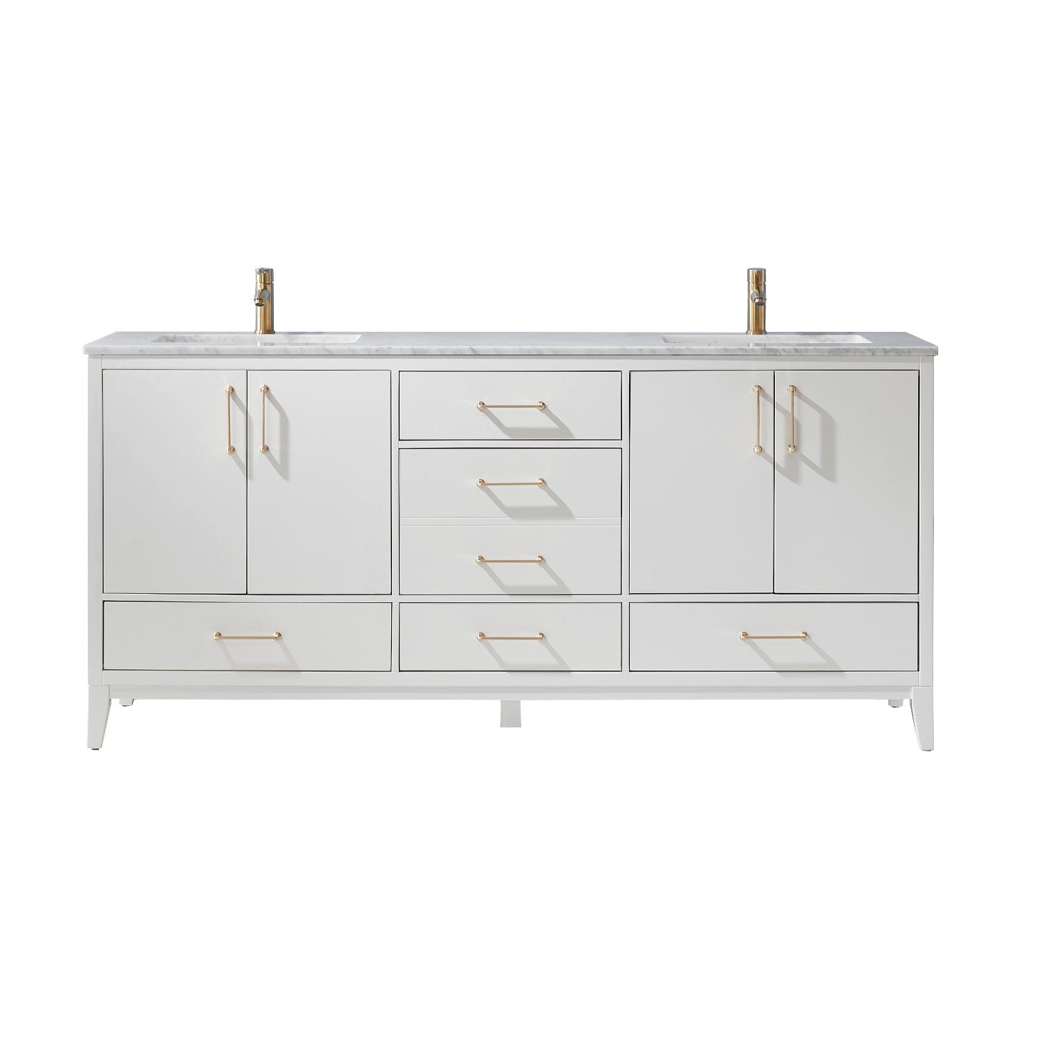 Altair Designs 72" double vanity with top - 541072-WH-CA-NM