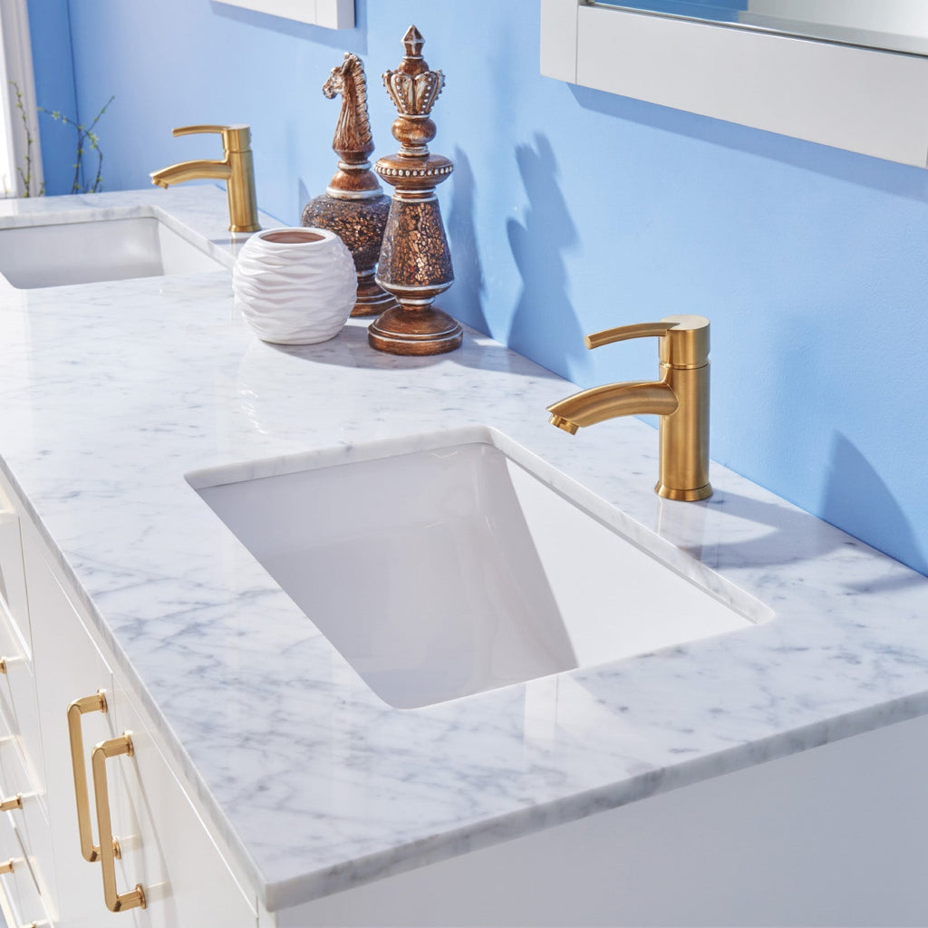 Altair Designs 72" double vanity with top - 541072-WH-CA-NM