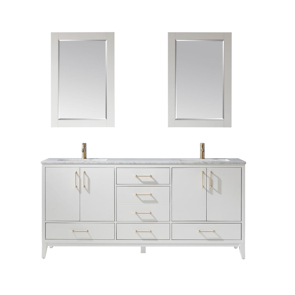 Altair Designs 72" double vanity with top - 541072-WH-CA-NM