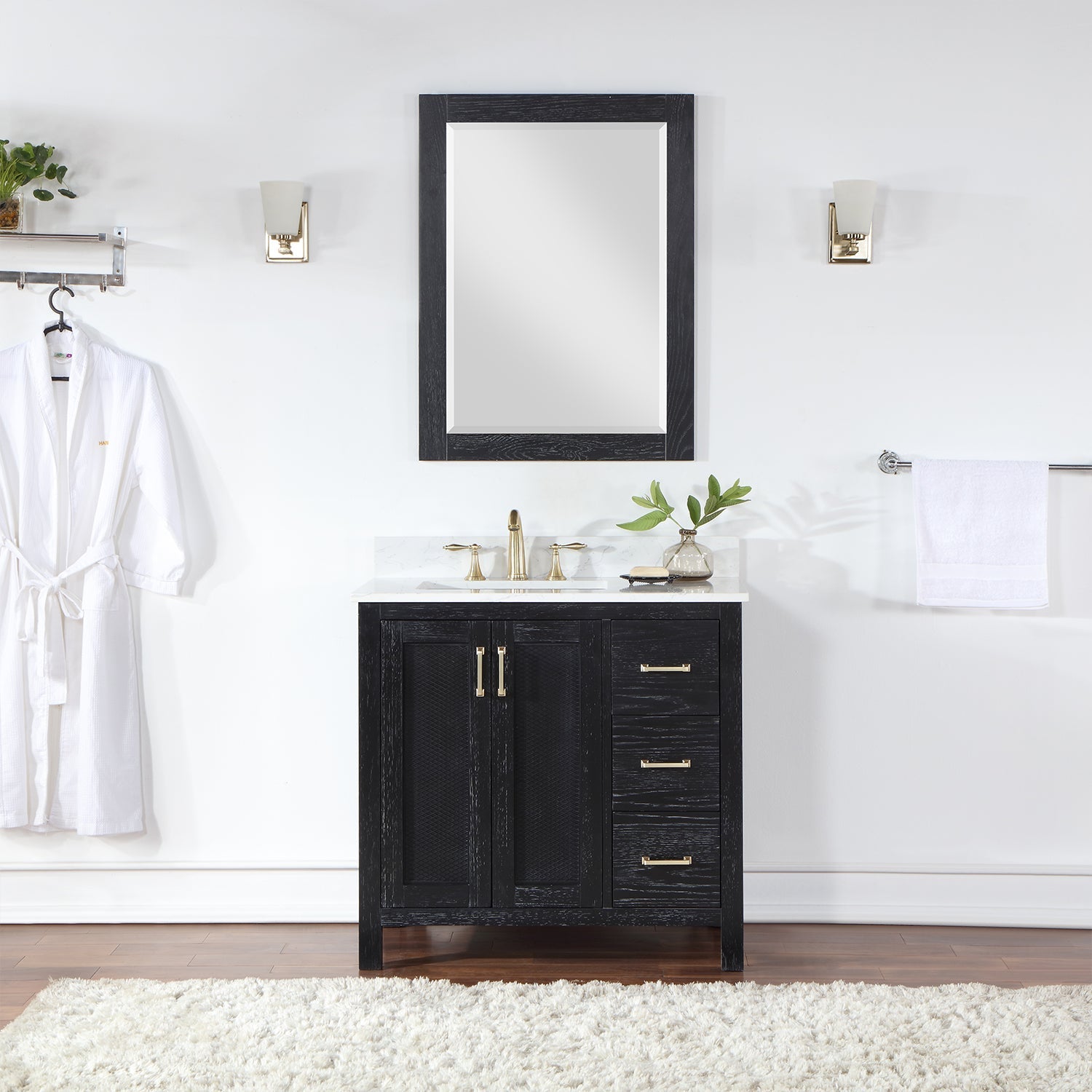 Altair Designs 36" single vanity with top - 542036-GP-AW-NM