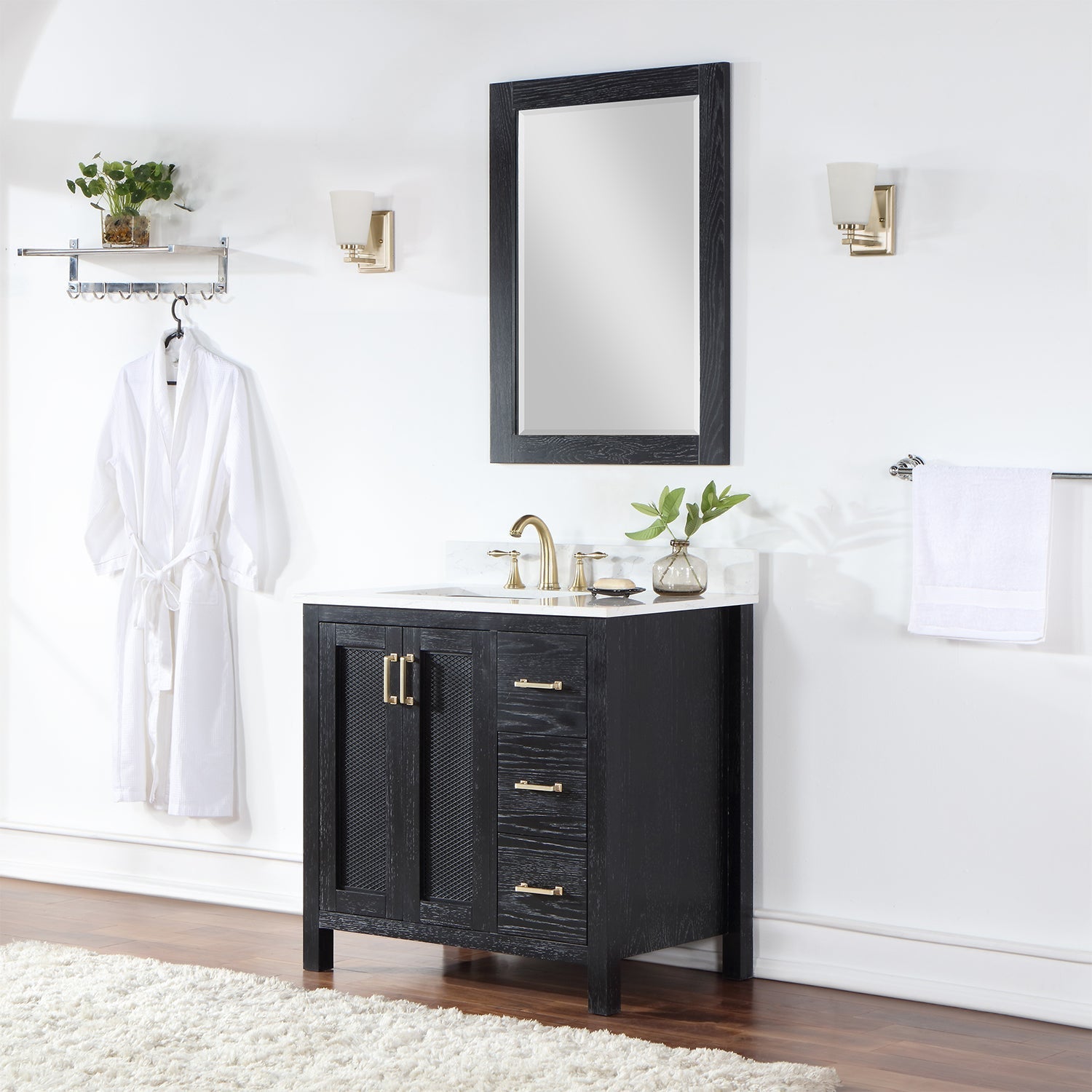 Altair Designs 36" single vanity with top - 542036-GP-AW-NM