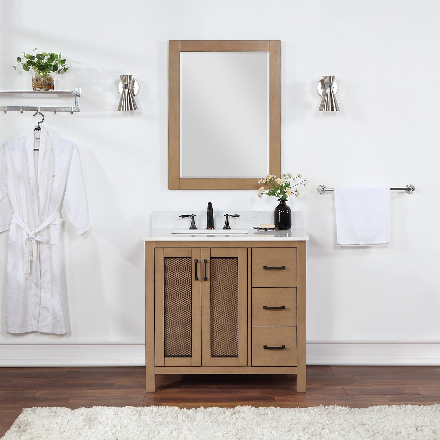 Altair Designs 36" single vanity with top - 542036-GP-AW-NM