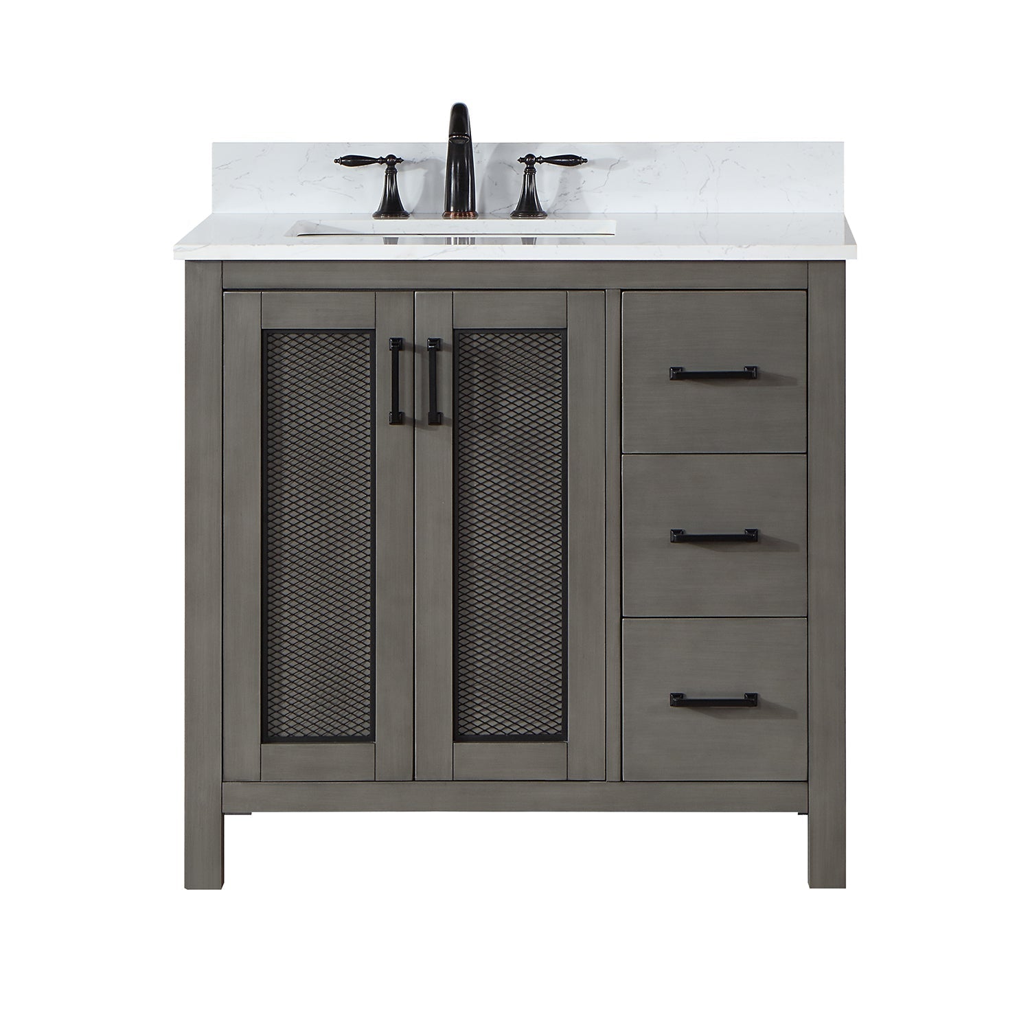 Altair Designs 36" single vanity with top - 542036-GP-AW-NM