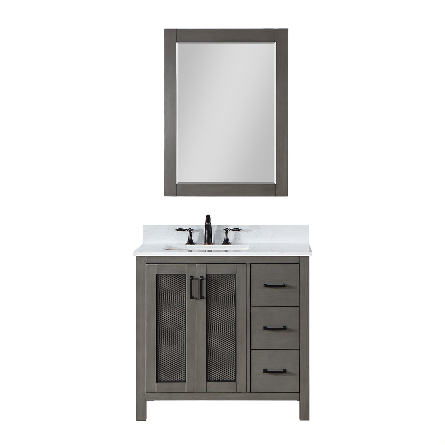 Altair Designs 36" single vanity with top - 542036-GP-AW-NM