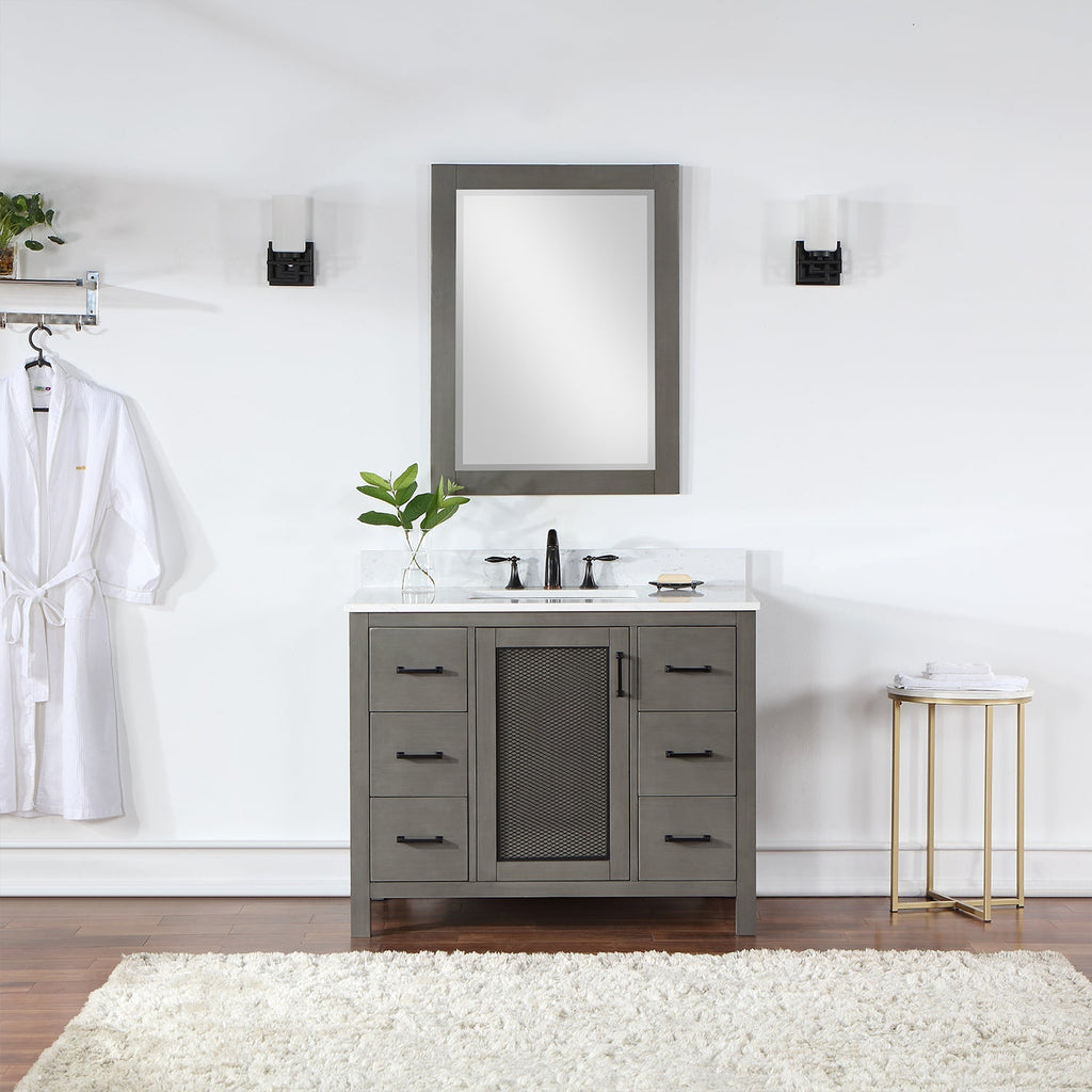 Altair Designs 42" single vanity with top - 542042-GP-AW-NM