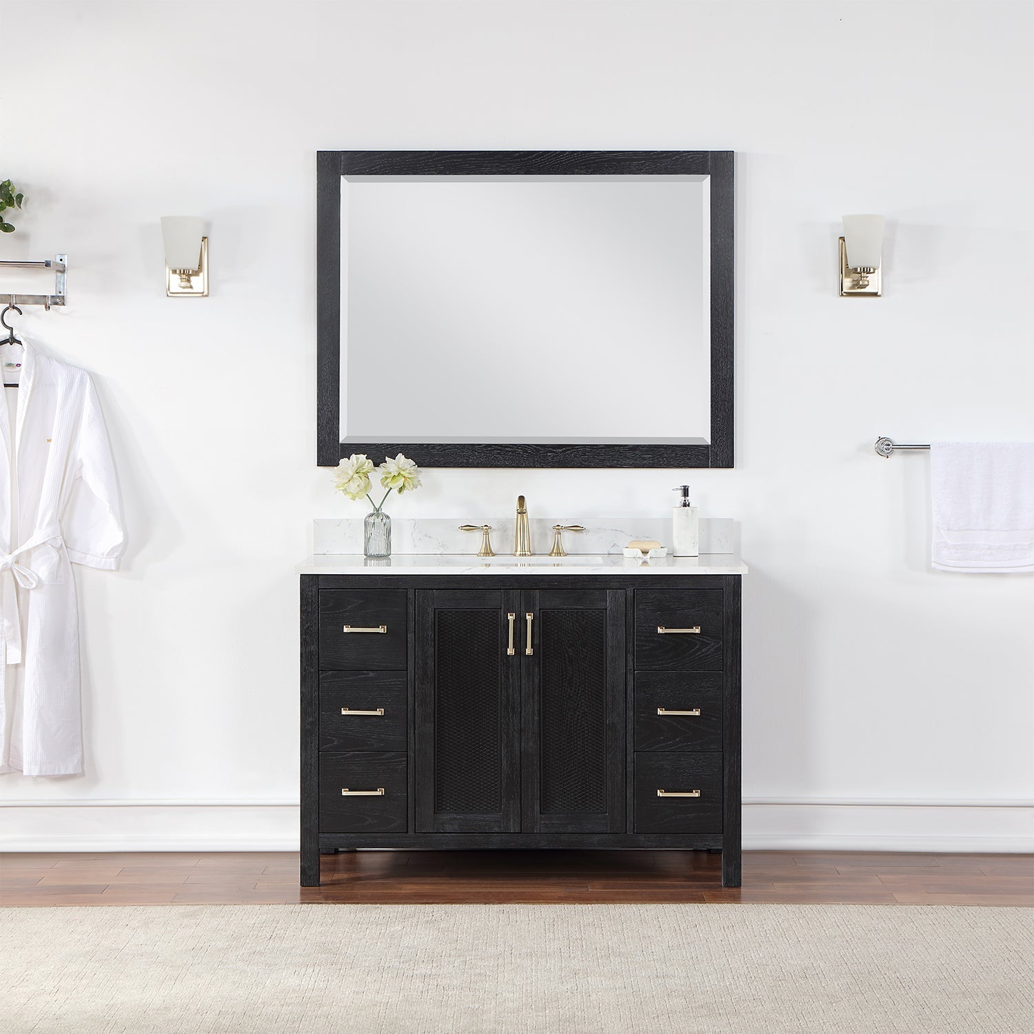 Altair Designs 48" single vanity with top - 542048-GP-AW-NM