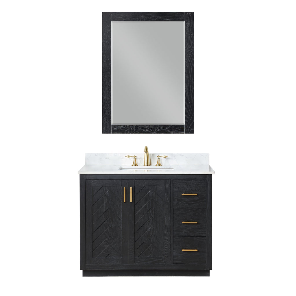 Altair Designs Gazsi 42" single vanity with top - 543042-BO-GW-NM