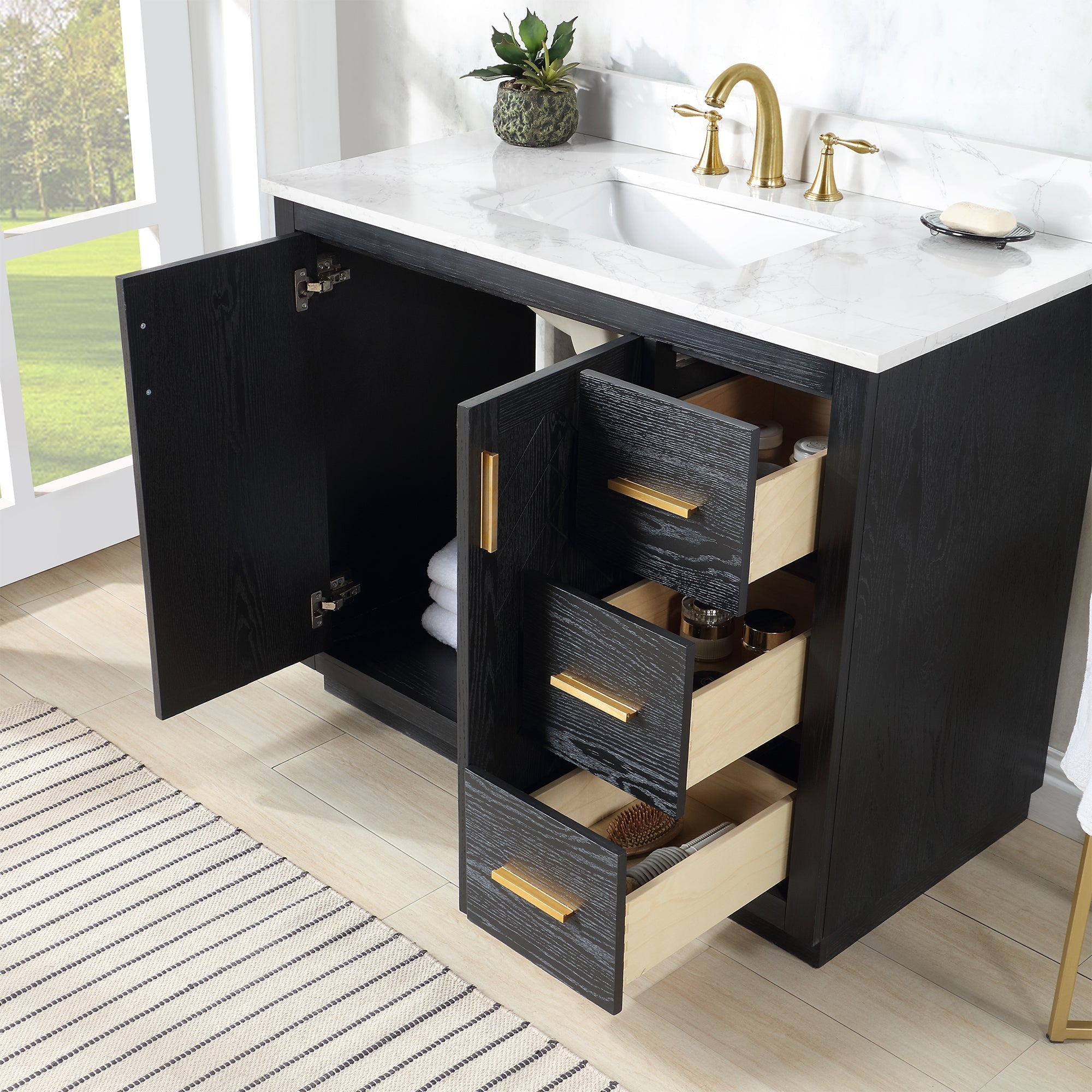 Altair Designs Gazsi 42" single vanity with top - 543042-BO-GW-NM