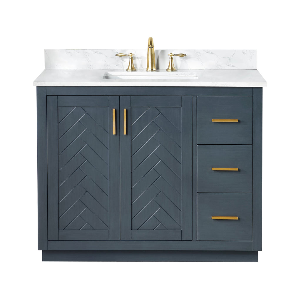 Altair Designs Gazsi 42" single vanity with top - 543042-BO-GW-NM