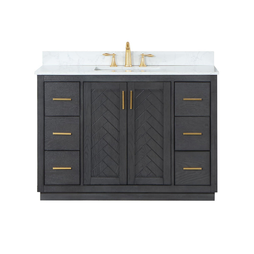 Altair Designs Gazsi 48" single vanity with top - 543048-BN-GW-NM