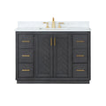 Altair Designs Gazsi 48" single vanity with top - 543048-BN-GW-NM