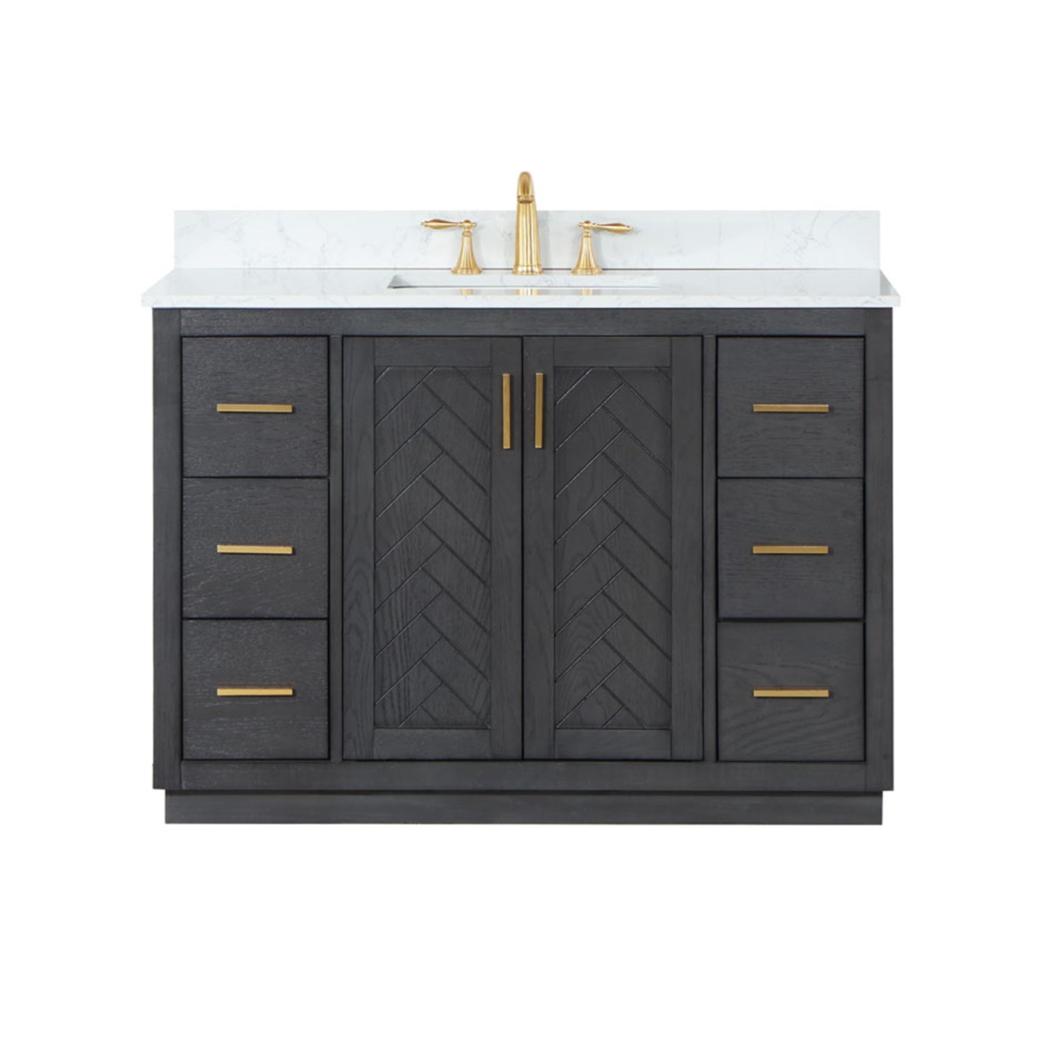 Altair Designs Gazsi 48" single vanity with top - 543048-BN-GW-NM