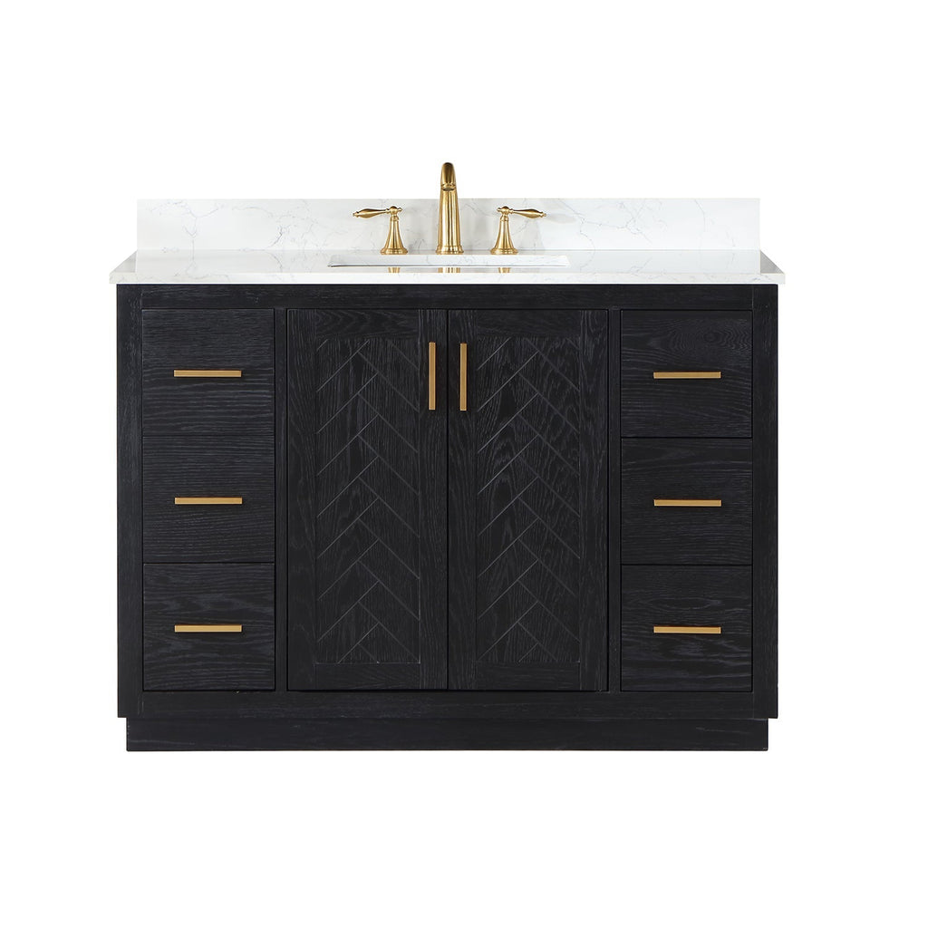 Altair Designs Gazsi 48" single vanity with top - 543048-BN-GW-NM