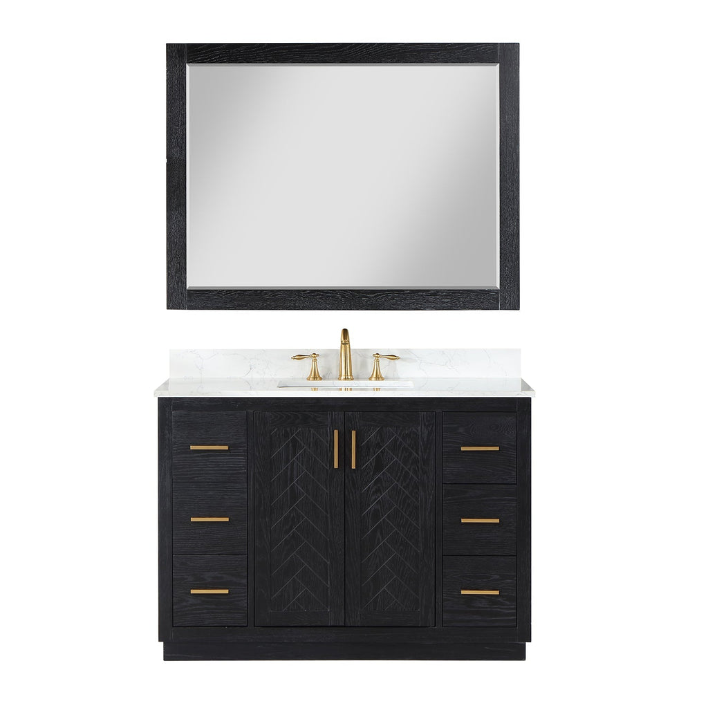 Altair Designs Gazsi 48" single vanity with top - 543048-BN-GW-NM