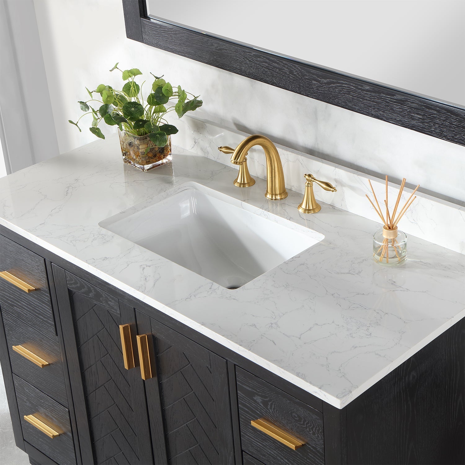 Altair Designs Gazsi 48" single vanity with top - 543048-BN-GW-NM