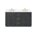 Altair Designs Gazsi 60" double vanity with top - 543060-BN-GW-NM